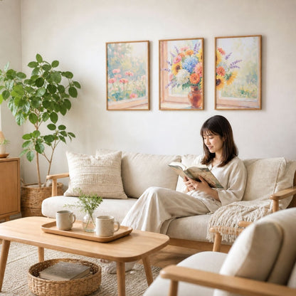＜予約販売商品＞【壁セレブ】アートパネル 窓辺の花束 3枚セット - 【公式】HALZEN（ハルゼン）壁とアートで暮らしを彩るインテリア通販サイト