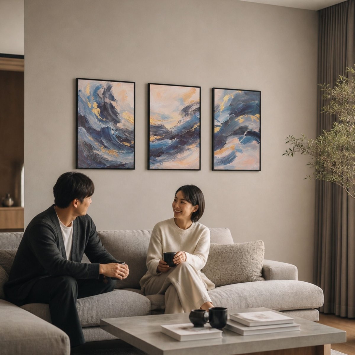 ＜予約販売商品＞【壁セレブ】アートパネル 海に降る 3枚セット - 【公式】HALZEN（ハルゼン）壁とアートで暮らしを彩るインテリア通販サイト