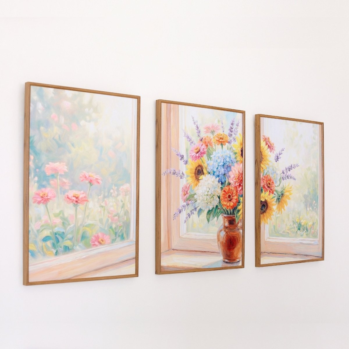＜予約販売商品＞【壁セレブ】アートパネル 窓辺の花束 3枚セット - 【公式】HALZEN（ハルゼン）壁とアートで暮らしを彩るインテリア通販サイト